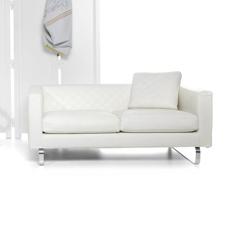 【国内在庫限り】ブティック ダブルシーター ホワイトレザー Toes BLK ソファ